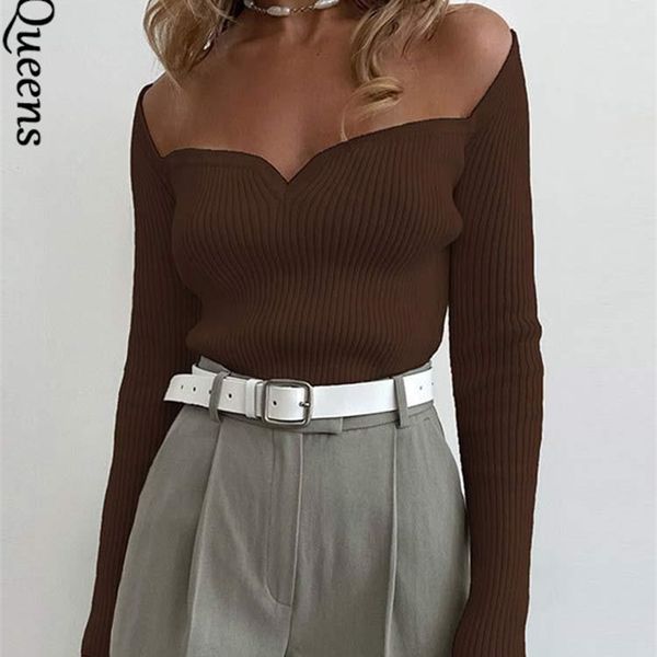 women's sweater knitted squar neck ribber cropped sweater skinny off the shoulder long sleeve y2k clothing 2022 autumn ofiice 220906, White;black
women's sweater knitted squar neck ribber cropped sweater skinny off the shoulder long sleeve y2k clothing 2022 autumn ofiice 220906, White;black