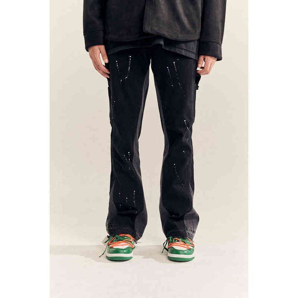 man's pants galley designer pant gao jie ren's the same jeans with ink splashing stitching deconstructs brand men's trumpet h, Black
man's pants galley designer pant gao jie ren's the same jeans with ink splashing stitching deconstructs brand men's trumpet h, Black