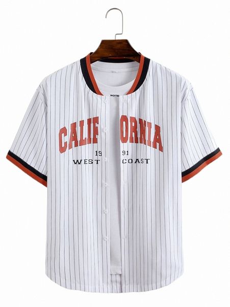 men's casual shirts men striped & letter graphic baseball collar shirt without tee 11yw#, White;black
men's casual shirts men striped & letter graphic baseball collar shirt without tee 11yw#, White;black