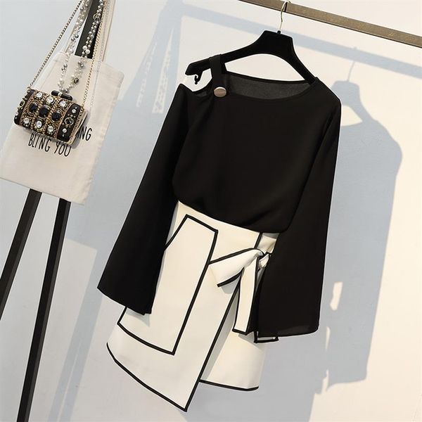 autumn women slash off shoulder long t shirt & elegant irregular hem skirt suits fashion female office work plus size sets y2001102322, White
autumn women slash off shoulder long t shirt & elegant irregular hem skirt suits fashion female office work plus size sets y2001102322, White