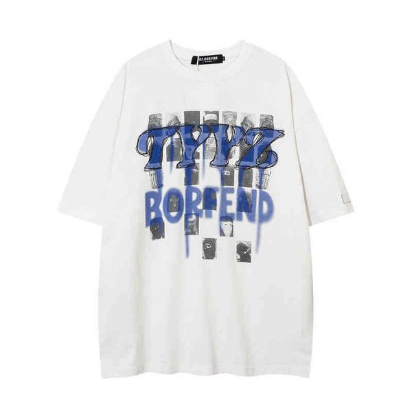 t-shirt wind letter graffiti print short sleeve men's street fashion brand loose round neck half summer quarter, White;black
t-shirt wind letter graffiti print short sleeve men's street fashion brand loose round neck half summer quarter, White;black
