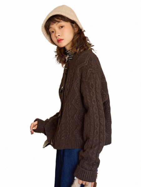 women's sweaters dazy cable knit drop shoulder duffle cardigan v0qx#, White;black