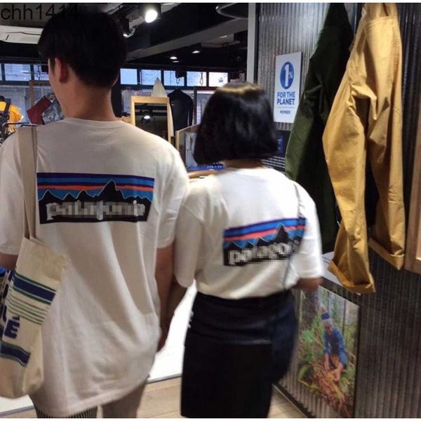han chao ins same mountain t shirt patagonss letter printing couple short sleeve pure cotton tee, White;black
han chao ins same mountain t shirt patagonss letter printing couple short sleeve pure cotton tee, White;black
