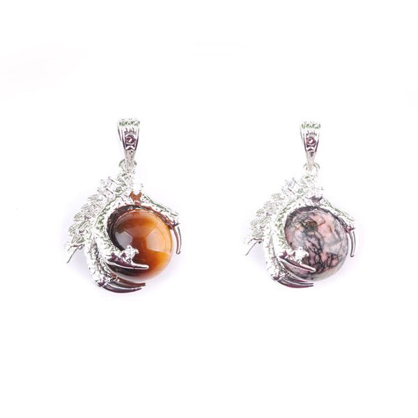 trendy silver plated dragon claw stone pendant round natural amethysts men women necklace accessories bn309
trendy silver plated dragon claw stone pendant round natural amethysts men women necklace accessories bn309