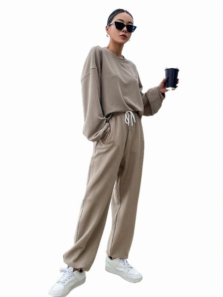 two piece dress dazy drop shoulder pullover & drawstring waist sweatpants j6bd#, White
two piece dress dazy drop shoulder pullover & drawstring waist sweatpants j6bd#, White