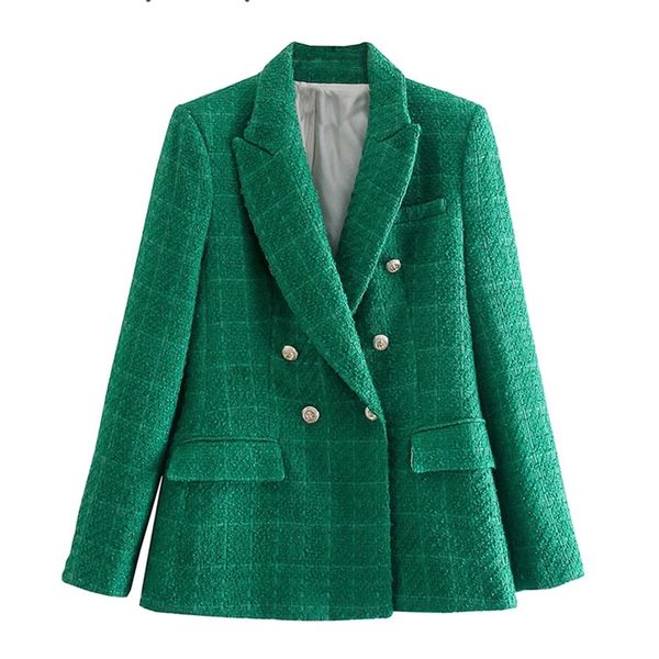women's suits blazers women jacket autumn fashion double breasted tweed check blazer coat vintage long sleeve pockets female outerwear, White;black
women's suits blazers women jacket autumn fashion double breasted tweed check blazer coat vintage long sleeve pockets female outerwear, White;black