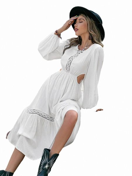 casual dresses rusttydustty guipure lace trim cut out tie back lantern sleeve dress 072w#, Black;gray
casual dresses rusttydustty guipure lace trim cut out tie back lantern sleeve dress 072w#, Black;gray