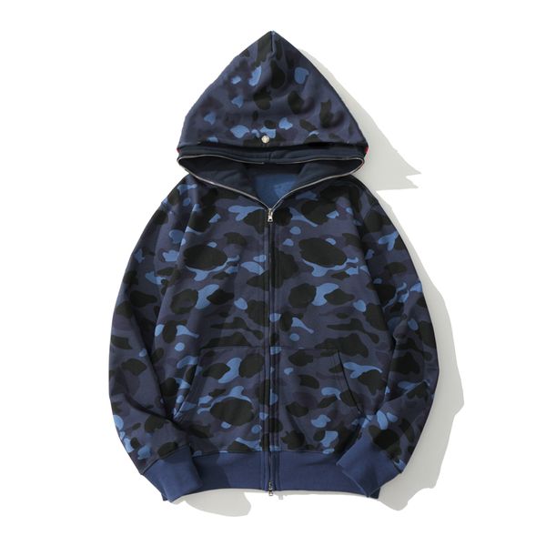 

top crafted tiger Mens hoodies designer men women Shark full zip hoodie jacket color grid Harajuku sweatshirt Fashion co-branding Luminous, No.3