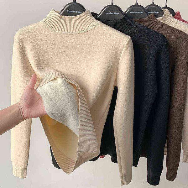 women's sweaters korean half turtleneck knitted pullovers fashion clothes woman 2022 winter sweater casual fleece lined warm knitwear b, White;black
women's sweaters korean half turtleneck knitted pullovers fashion clothes woman 2022 winter sweater casual fleece lined warm knitwear b, White;black