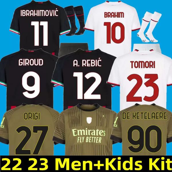 22 23 home ac milans soccer jerseys 2023 tomori giroud ibrahimovic de ketelaere 90 2022 tonali player version theo brahim kids football shir, Black;yellow
22 23 home ac milans soccer jerseys 2023 tomori giroud ibrahimovic de ketelaere 90 2022 tonali player version theo brahim kids football shir, Black;yellow