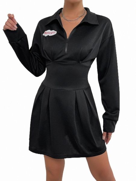 casual dresses letter embroidery half zip placket dress m8jc#, Black;gray
casual dresses letter embroidery half zip placket dress m8jc#, Black;gray