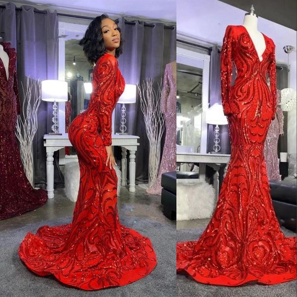 2022 evening dresses red sequined arabic sparkly v neck long sleeves sequins sparkly prom dress mermaid formal party second reception gowns, Black;red
2022 evening dresses red sequined arabic sparkly v neck long sleeves sequins sparkly prom dress mermaid formal party second reception gowns, Black;red