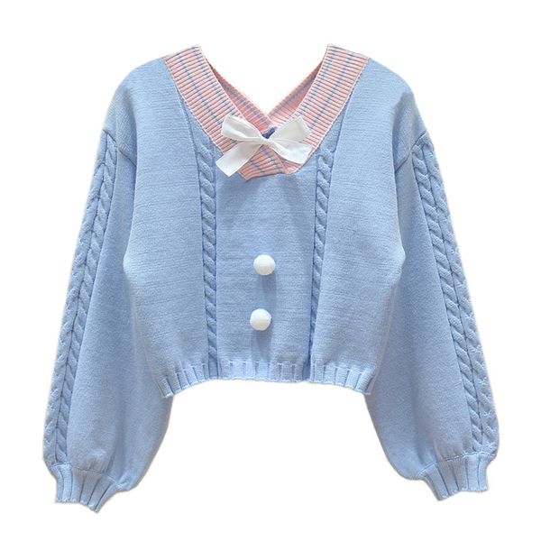 women s sweaters korean style white knitted sweater women sweet v neck with bow vintage pullover femme long sleeve knitwear crop pink jumper, White;black
women s sweaters korean style white knitted sweater women sweet v neck with bow vintage pullover femme long sleeve knitwear crop pink jumper, White;black