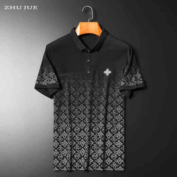 t-shirt men's 2022 summer new polo shirt fashion gradient printing trend lapel embroidery, White;black
t-shirt men's 2022 summer new polo shirt fashion gradient printing trend lapel embroidery, White;black