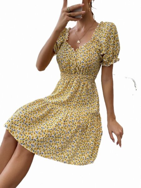 casual dresses ditsy floral puff sleeve shirred waist ruffle hem dress a4bk#, Black;gray
casual dresses ditsy floral puff sleeve shirred waist ruffle hem dress a4bk#, Black;gray