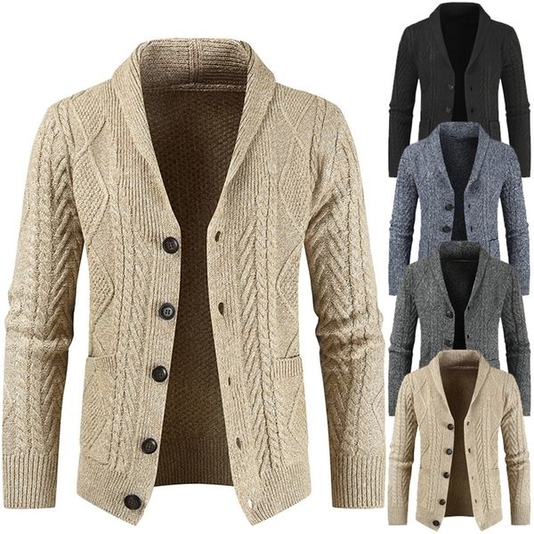 men's sweaters gilet cardigan warm winter shawl neck button front cable knitted coat jacket jersey hombre 220905, White;black
men's sweaters gilet cardigan warm winter shawl neck button front cable knitted coat jacket jersey hombre 220905, White;black