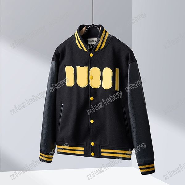 xinxinbuy men designer coats jacket pineapple embroidery leather panelled sleeve emboss letter women black yellow m-2xl, Black;brown
xinxinbuy men designer coats jacket pineapple embroidery leather panelled sleeve emboss letter women black yellow m-2xl, Black;brown
