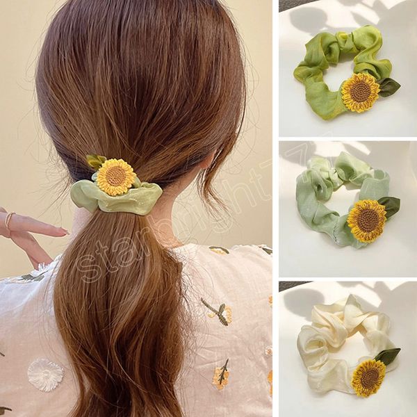 sunflower scrunchies elastic hairbands women girls big hair bands ponytail holder hair rubber hair accessories, Slivery;white
sunflower scrunchies elastic hairbands women girls big hair bands ponytail holder hair rubber hair accessories, Slivery;white