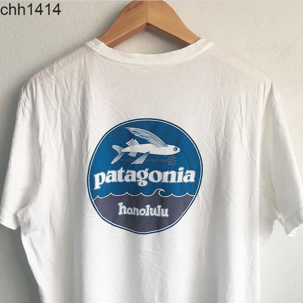 patagonss american round tee cotton short sleeve t-shirt men's and women's loose tees, White;black
patagonss american round tee cotton short sleeve t-shirt men's and women's loose tees, White;black