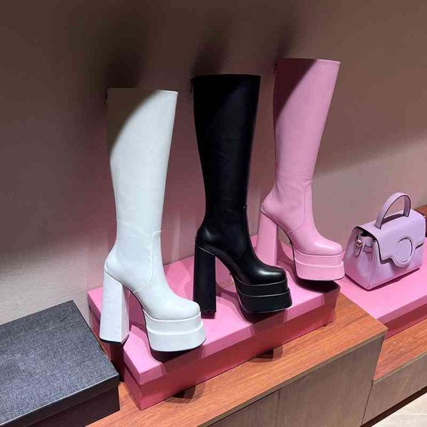 casual shoes 2022 walk show new ultra-high heel leather boots large square toe thick heel waterproof platform fashion back zipper women', Black
casual shoes 2022 walk show new ultra-high heel leather boots large square toe thick heel waterproof platform fashion back zipper women', Black