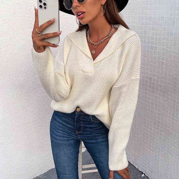 women's sweaters pullover sweater women knitted jumpers casual chic loose turn-down collar full sleeve sweaters autumn winter female so, White;black
women's sweaters pullover sweater women knitted jumpers casual chic loose turn-down collar full sleeve sweaters autumn winter female so, White;black