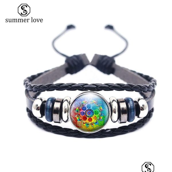 link chain mtilayer leather bracelet for men women mandala flower pattern glass tray om symbol yoga buddhism c yydhhome dhq1h, Black
link chain mtilayer leather bracelet for men women mandala flower pattern glass tray om symbol yoga buddhism c yydhhome dhq1h, Black