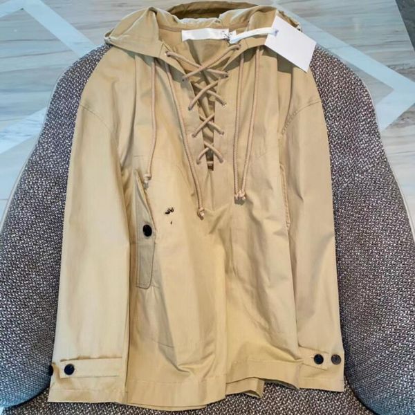autumn winter european women's jackets small bee embroidered pullover trench coat french fashion pull rope hooded loose, Black;brown
autumn winter european women's jackets small bee embroidered pullover trench coat french fashion pull rope hooded loose, Black;brown