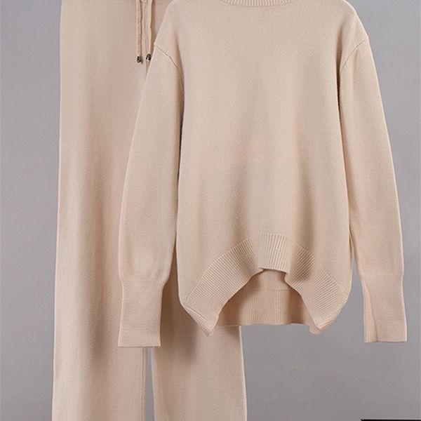 womens two piece pants casual turtleneck sweater pants women suits solid long sleeve wide leg trousers female set autumn loose lady outfits, White
womens two piece pants casual turtleneck sweater pants women suits solid long sleeve wide leg trousers female set autumn loose lady outfits, White