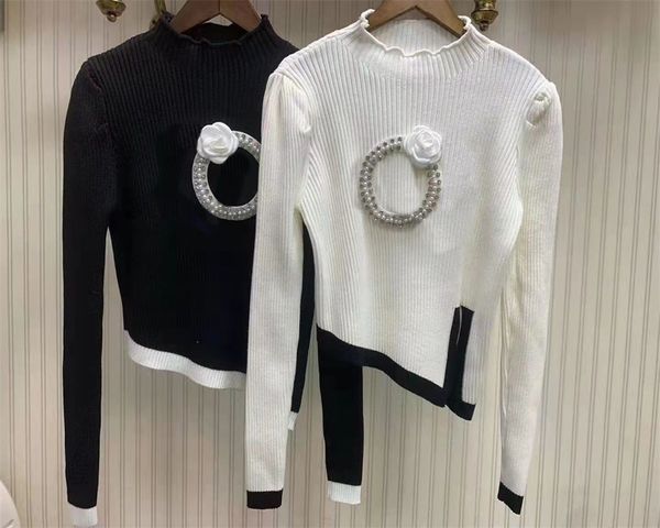 women sweater irregular flower inlaid diamond jumper mosaic color irregular knitted long sleeve leggings female knitwear black white, White;black
women sweater irregular flower inlaid diamond jumper mosaic color irregular knitted long sleeve leggings female knitwear black white, White;black