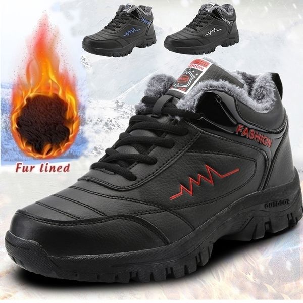 dress shoes men winter snow boots waterproof leather sneakers super warm men's outdoor male non-slip rubber ankle work 220905, Black
dress shoes men winter snow boots waterproof leather sneakers super warm men's outdoor male non-slip rubber ankle work 220905, Black