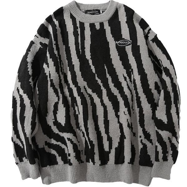 men's sweaters japanese harajuku vintage sweater winter zebra-striped round neck pullovers knitted couples hip hop loose fashion sweate, White;black
men's sweaters japanese harajuku vintage sweater winter zebra-striped round neck pullovers knitted couples hip hop loose fashion sweate, White;black