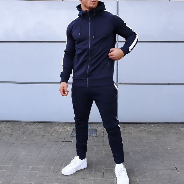 mens tracksuits fitness sportswear autumn winter suit zipper hoodie splicing running training fitness youth 2-piece set, Gray
mens tracksuits fitness sportswear autumn winter suit zipper hoodie splicing running training fitness youth 2-piece set, Gray