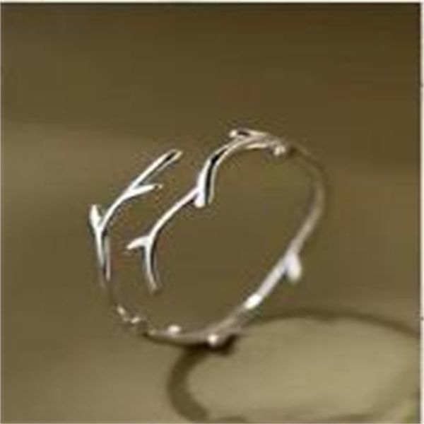 european and american fashion antlers open band rings female personality design sense winding branches all-match index finger ring ac10, Silver
european and american fashion antlers open band rings female personality design sense winding branches all-match index finger ring ac10, Silver