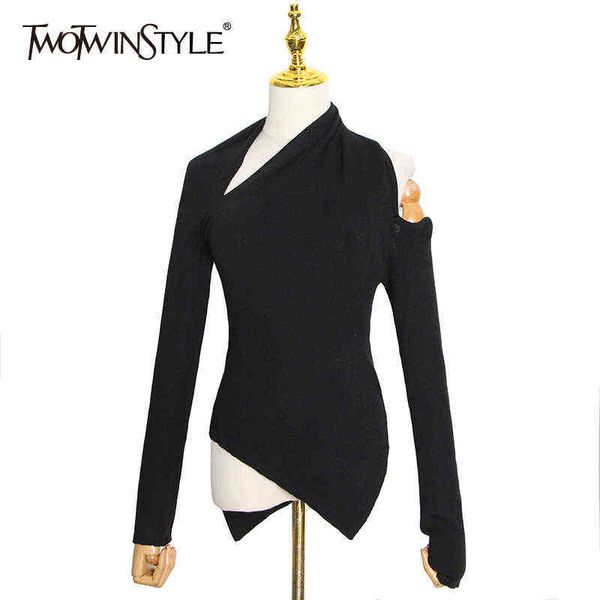 women's sweaters twotwinstyle zwarte trui voor vrouwen onregelmatige kraag lange mouw een off shouder hollow out gebreide truien vrouwe, White;black
women's sweaters twotwinstyle zwarte trui voor vrouwen onregelmatige kraag lange mouw een off shouder hollow out gebreide truien vrouwe, White;black