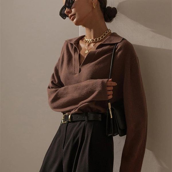 women's sweater polo collar pullover long sleeve knitted pullover casual fashion slim warm sweaters jumper 2022 autumn female elegant, White;black
women's sweater polo collar pullover long sleeve knitted pullover casual fashion slim warm sweaters jumper 2022 autumn female elegant, White;black
