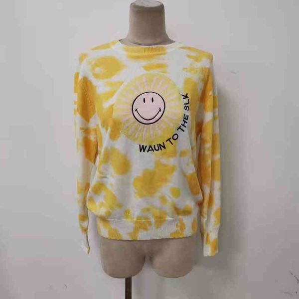 women's knits tees fadan s's autumn and winter women's wear smiley face tie dye knit top, White
women's knits tees fadan s's autumn and winter women's wear smiley face tie dye knit top, White