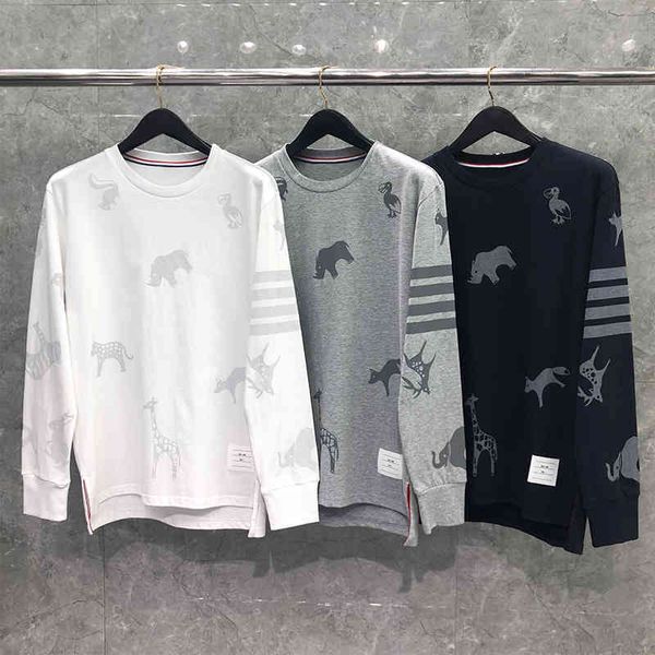 tb t shirt men's animal print design long sleeve sweatshirt athleisure t shirt classic cotton jersey, White;black
tb t shirt men's animal print design long sleeve sweatshirt athleisure t shirt classic cotton jersey, White;black