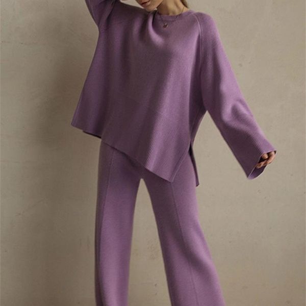 womens two piece pants autumn knit sweater trouser suits women casual loose oneck wide leg pant two piece set womens winter female suits 22, White
womens two piece pants autumn knit sweater trouser suits women casual loose oneck wide leg pant two piece set womens winter female suits 22, White
