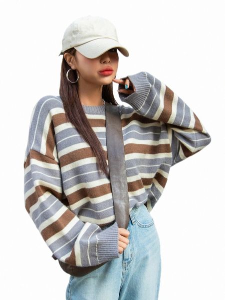 women's sweaters dazy color-block stripe pattern drop shoulder sweater 36mc#, White;black
women's sweaters dazy color-block stripe pattern drop shoulder sweater 36mc#, White;black