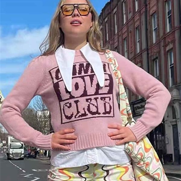 women's sweater pullover 2022 pink letter print pullover round neck sweater long sleeve sweater women 220906, White;black
women's sweater pullover 2022 pink letter print pullover round neck sweater long sleeve sweater women 220906, White;black