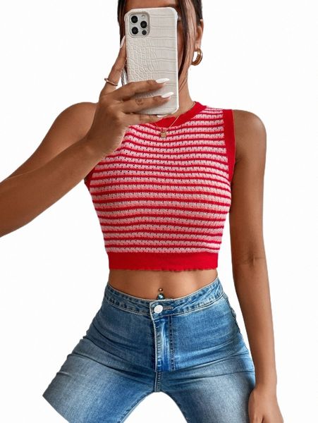 women's sweaters striped pattern pointelle knit crop sweater vest y5hu#, White;black
women's sweaters striped pattern pointelle knit crop sweater vest y5hu#, White;black