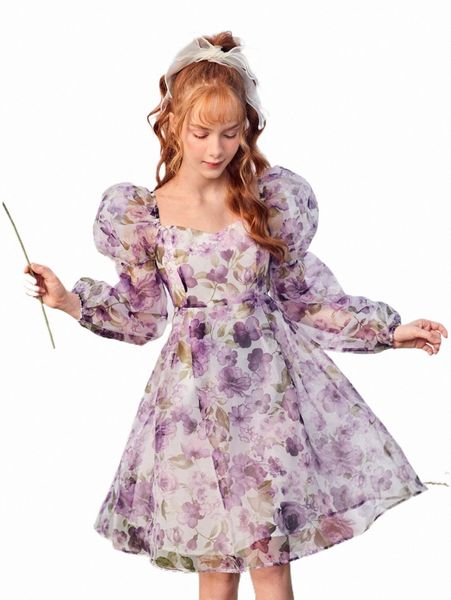 others apparel teen girls allover floral print gather sleeve dress o2mj#, Black;white
others apparel teen girls allover floral print gather sleeve dress o2mj#, Black;white
