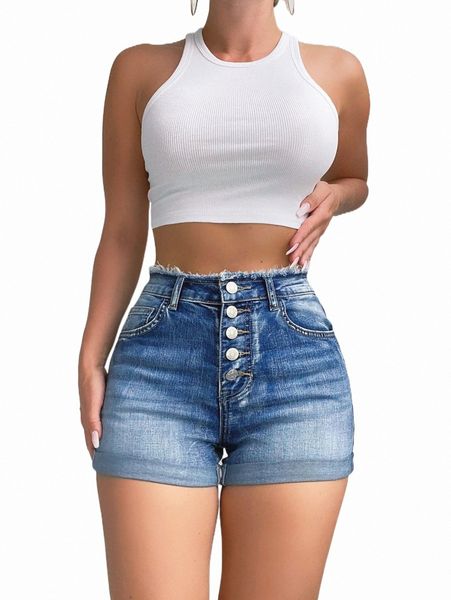 women's shorts raw cut button fly roll up hem denim shorts 4499#, White;black
women's shorts raw cut button fly roll up hem denim shorts 4499#, White;black