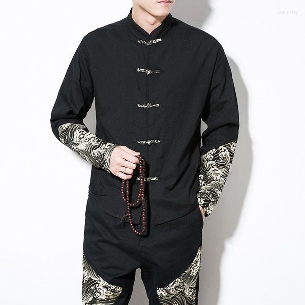 men's casual shirts mrgb men cotton shirt chinese style fashion print oversized vintage man 2022 spring loose male men's clothing, White;black
men's casual shirts mrgb men cotton shirt chinese style fashion print oversized vintage man 2022 spring loose male men's clothing, White;black