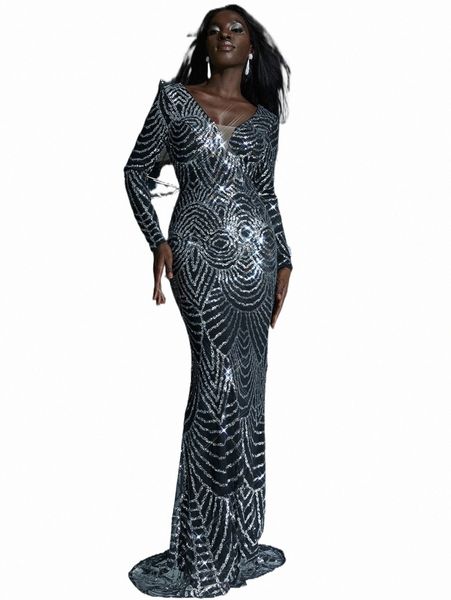 casual dresses missord surplice neck split thigh contrast sequins dress e946#, Black;gray
casual dresses missord surplice neck split thigh contrast sequins dress e946#, Black;gray