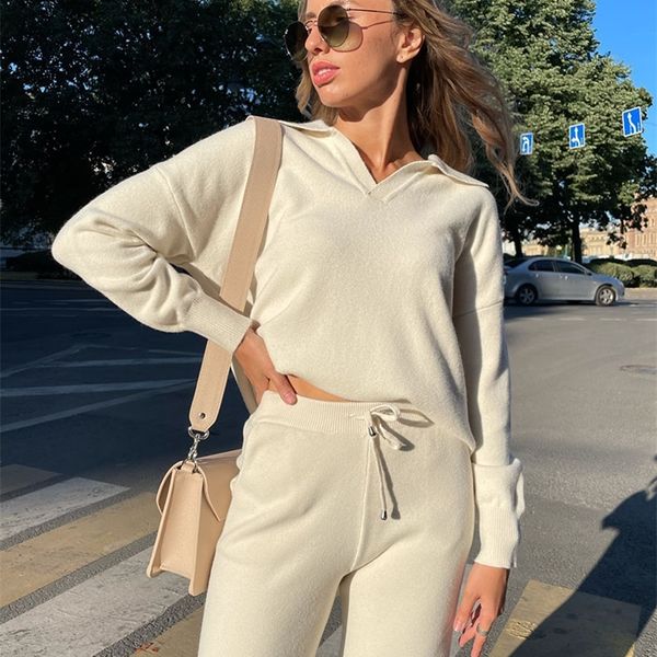 womens two piece pants 2 pieces set women oversize tracksuit polo collar sweater pullover straight pants sweater set chic knitted outwear sw, White
womens two piece pants 2 pieces set women oversize tracksuit polo collar sweater pullover straight pants sweater set chic knitted outwear sw, White