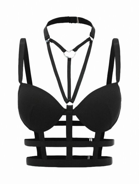 women's sleepwear romwe goth solid cut out heart-ring linked bralette j5uc#, Black;red
women's sleepwear romwe goth solid cut out heart-ring linked bralette j5uc#, Black;red