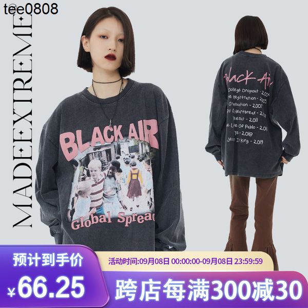 blackair american street fashion hoodies childhood wash old print loose long sleeve t-shirt men and women, Black
blackair american street fashion hoodies childhood wash old print loose long sleeve t-shirt men and women, Black