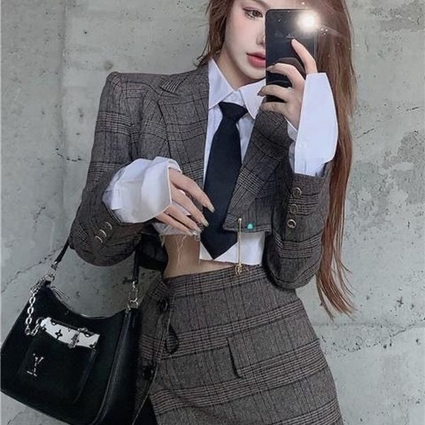 two piece dress women blazer jacket skirt set suit 2 pieces crop plaid elegant chic women clothes office lady spring autumn female suits 220, White
two piece dress women blazer jacket skirt set suit 2 pieces crop plaid elegant chic women clothes office lady spring autumn female suits 220, White