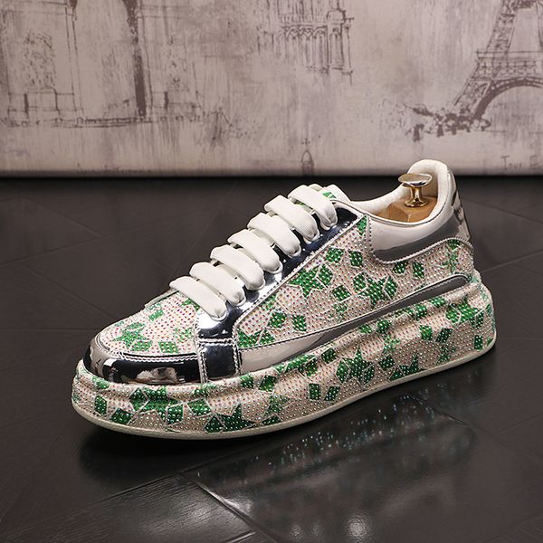 british style rhinestone wedding dress party shoes spring autumn lace up vulcanized casual sneakers round toe thick bottom business driving, Black
british style rhinestone wedding dress party shoes spring autumn lace up vulcanized casual sneakers round toe thick bottom business driving, Black